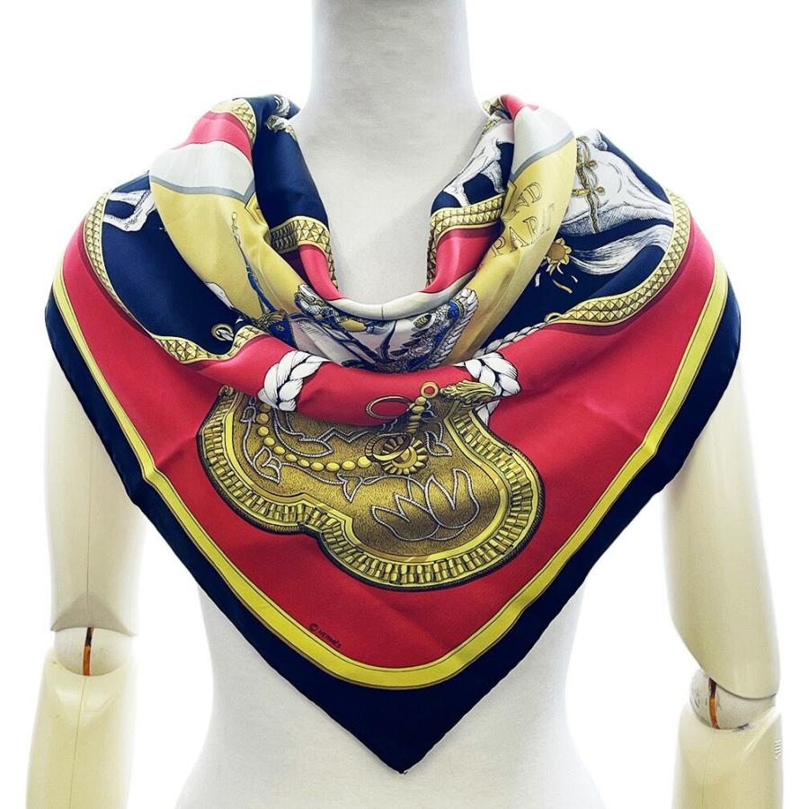 HERMES（エルメス） スカーフ カレ90 レディース レッド シルク 90cm