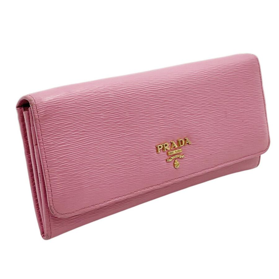 MT641 プラダ PRADA 長財布 パスケース付 ピンク レザー レディース PRADA（プラダ） 長財布 レディース 1MH132 パスケース付き フラップ