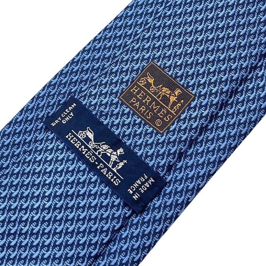 HERMES（エルメス） 極美品 ネクタイ シルク 100％ H柄 幾何学 小紋