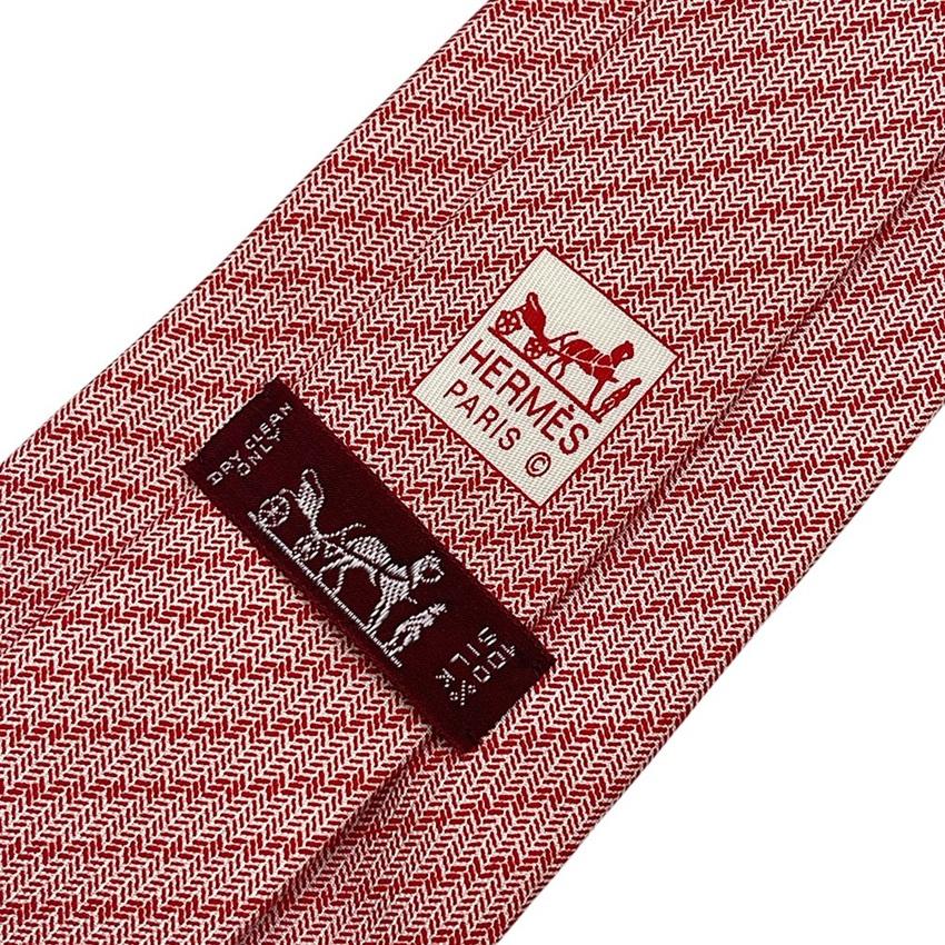 HERMES（エルメス） ネクタイ メンズ シルク ストライプ シェブロン