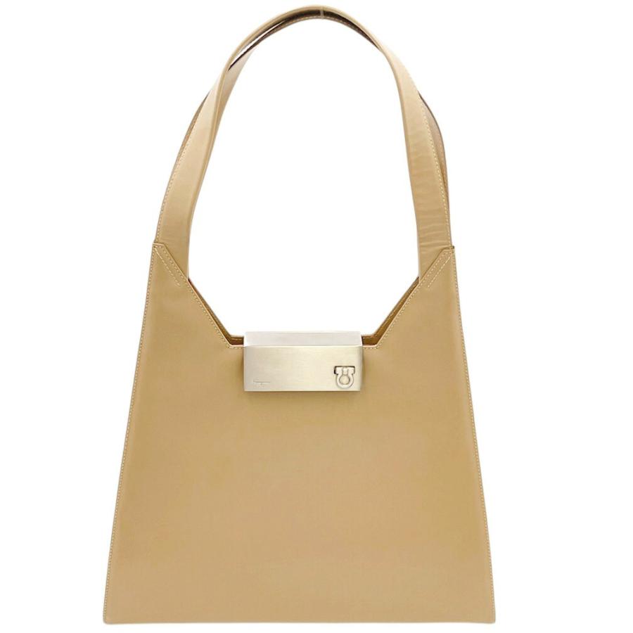 美品♡Ferragamo フェラガモ ガンチーニ ロゴ レザー トートバッグ FERRAGAMO（フェラガモ） トートバッグ ガンチーニ AF-21 ショルダー