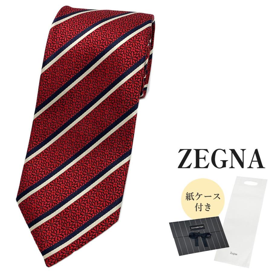ZEGNA（ゼニア） ネクタイ ブランド ストライプ フラワー 花 シルク