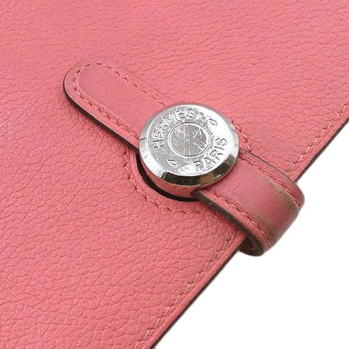 エルメス 長財布 HERMES 財布 エバーカラー ドゴン ロング A刻印(2017年) ピンク シルバー金具 レディース OJ10065の画像