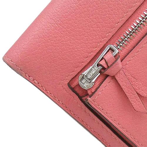 エルメス 長財布 HERMES 財布 エバーカラー ドゴン ロング A刻印(2017年) ピンク シルバー金具 レディース OJ10065の画像
