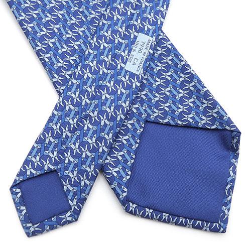 ✨未使用✨HERMES エルメス　ネクタイ　高級シルク　ホースシュー　馬蹄 ✨未使用✨エルメス 全面ホースシュー 蹄柄 ブルー ネクタイ