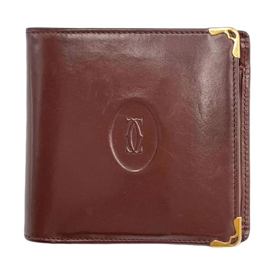 売約中 【美品】 カルティエ マストライン 二つ折り財布 Cartier カルティエ マストライン 二つ折り財布 ミニ財布