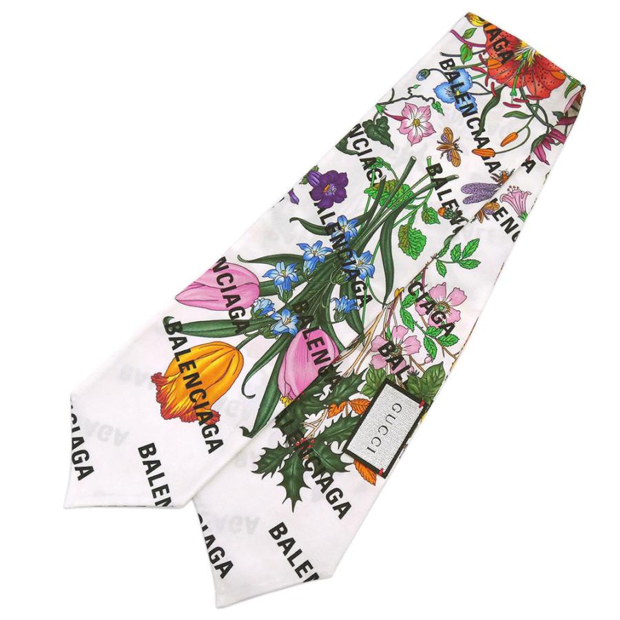 GUCCI BALENCIAGA コラボスカーフ GUCCI x BALENCIAGA Collaboration Silk Scarf With Box Pre
