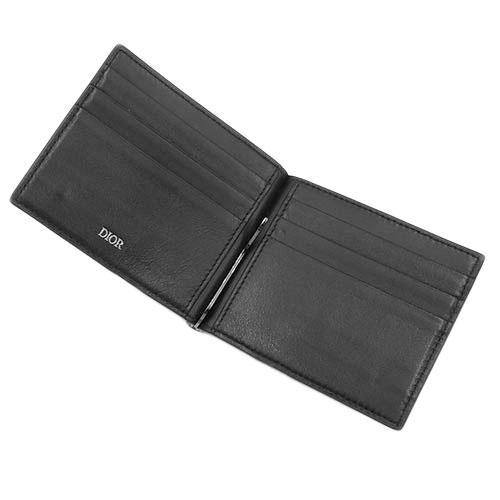 【未使用級】ディオール マネークリップ CDアイコン 二つ折り財布 ブラック 黒 Christian Dior クリスチャンディオール 財布 二つ折り