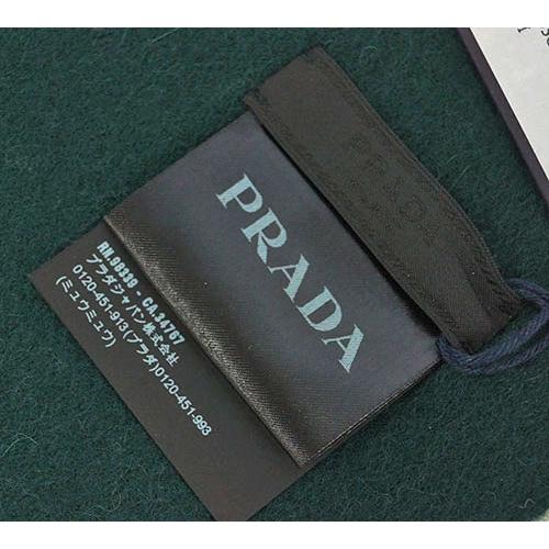 プラダ マフラー PRADA USC182 無地 ロゴ刺繍 フリンジ カシミア
