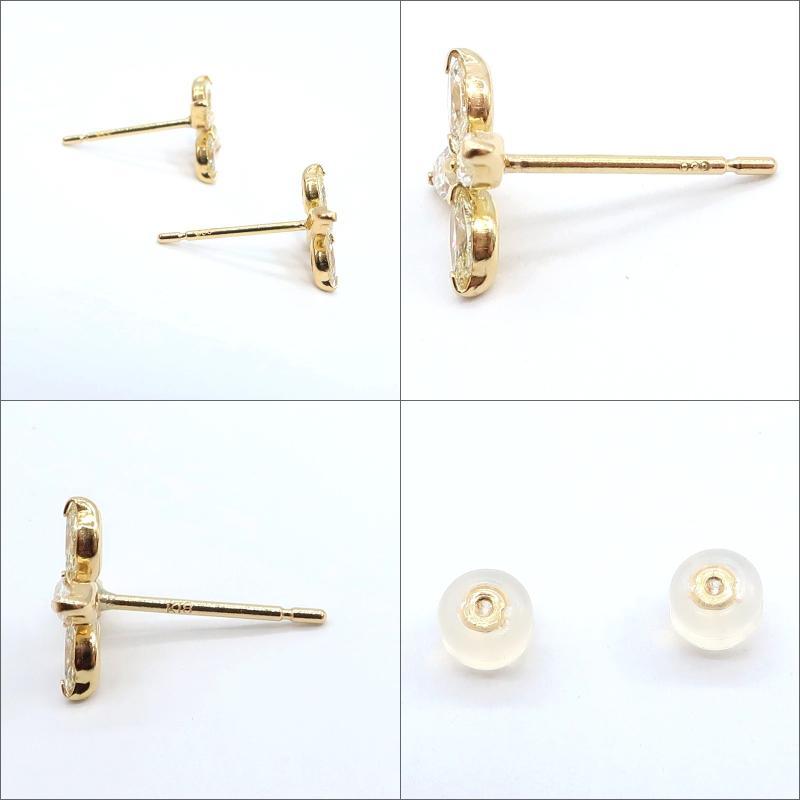 買蔵 フラワー ダイヤモンド ピアス 0.4ct K18 イエローゴールド YG  アクセサリー｜kauzoubrand｜05