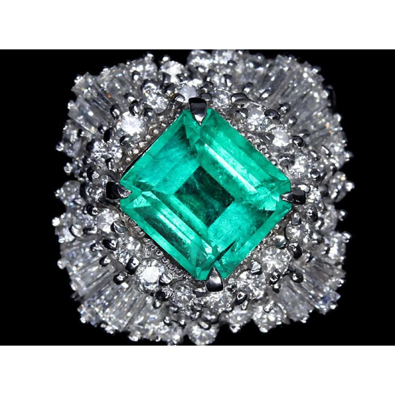 買蔵 エメラルド 2.793ctダイヤモンド リング 総計1.43ct 13.5号 