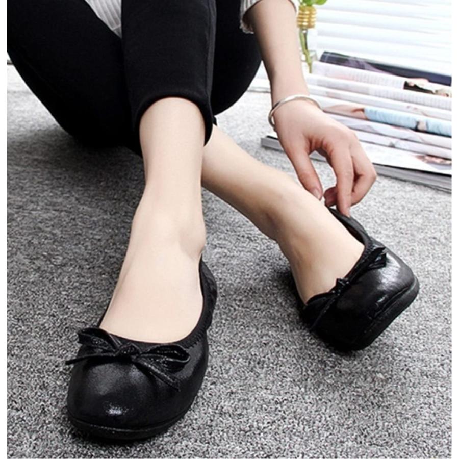 ブブ オーハナ 折り畳み フラットパンプス バレエシューズ ローヒール ヒールなし 靴 携帯 23 5 黒 カーヴィテンス 通販 Yahoo ショッピング