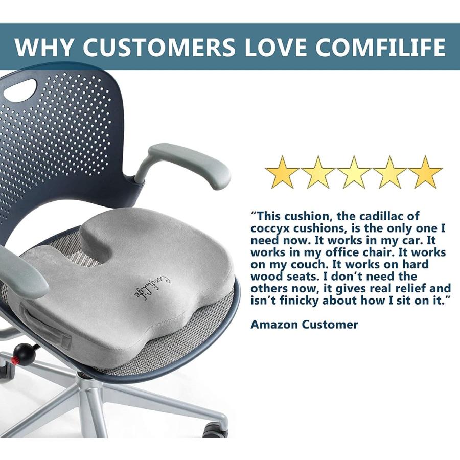最安値挑戦 Comfilife ジェル強化ノンスリップcoccyx低反発素材シートクッション グレー 激安単価で Zoetalentsolutions Com
