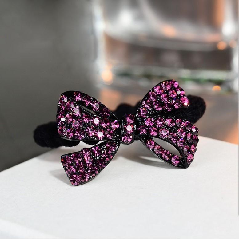 確認 ヘアゴム ヘアリボン 503 ラインストーン ネイビー 確認 ヘアゴム