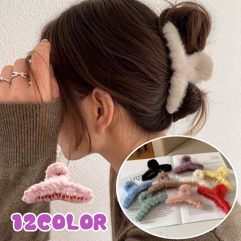 人気ショップが最安値挑戦 ヘアクリップ バンスクリップ ワニクリップ レディース ヘアアクセサリー 髪飾り 髪留め まとめ髪 ヘアアレンジ カジュアル フェイクファー 大きめ Terahaku Jp