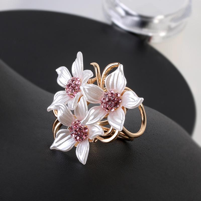 スカーフリング レディース アクセサリー 女性用 スカーフ留め ショール お花 フラワー 簡単 3リング おしゃれ かわいい セレモニー ...