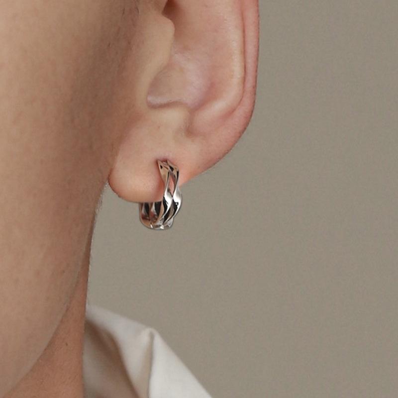 フープピアス リングピアス 両耳用 メンズ 男性 アクセサリー ウェーブ