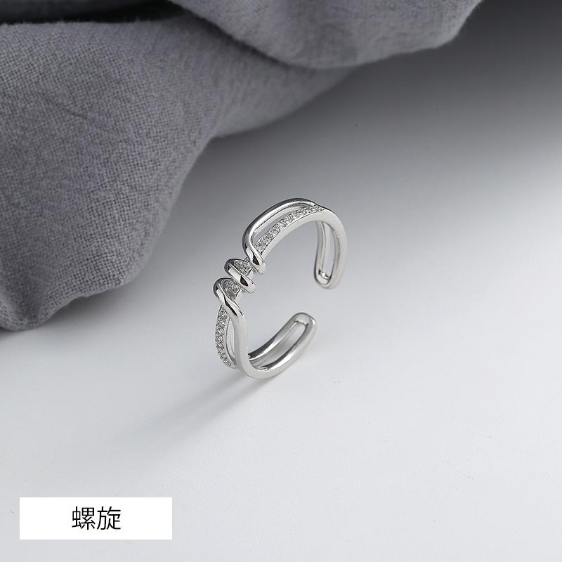 指輪 オープンリング アクセサリー レディース スクリュー 2連