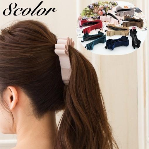 ヘアクリップ バナナクリップ レディース 女性 ヘアアクセサリー 髪留め 髪飾り まとめ髪 ヘアアレンジ リボン 無地 単色 シンプル おしゃれ かわ Acc Kawaemon 通販 Yahoo ショッピング