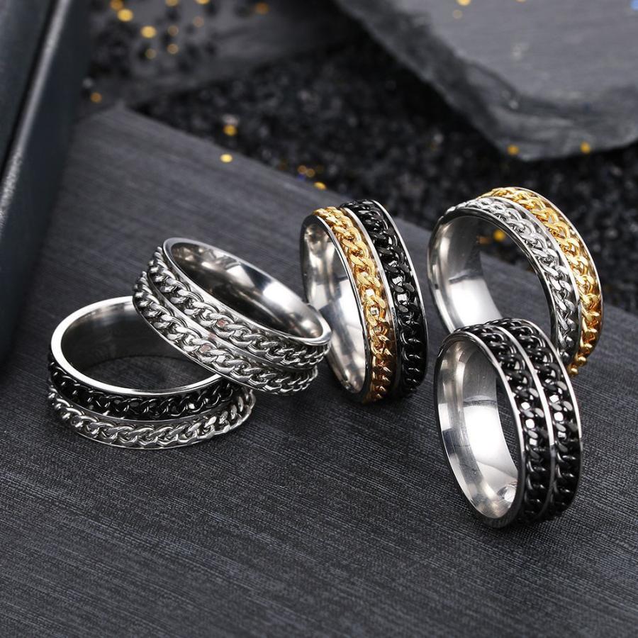 服/ファッション アクセサリー 指輪 リング 指輪 メンズ アクセサリー ファッションリング 太め 幅広 鎖