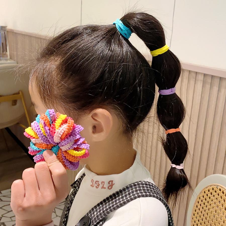 ヘアゴム 髪ゴム 50本セット 子供用 キッズ カラフル 太め ヘア