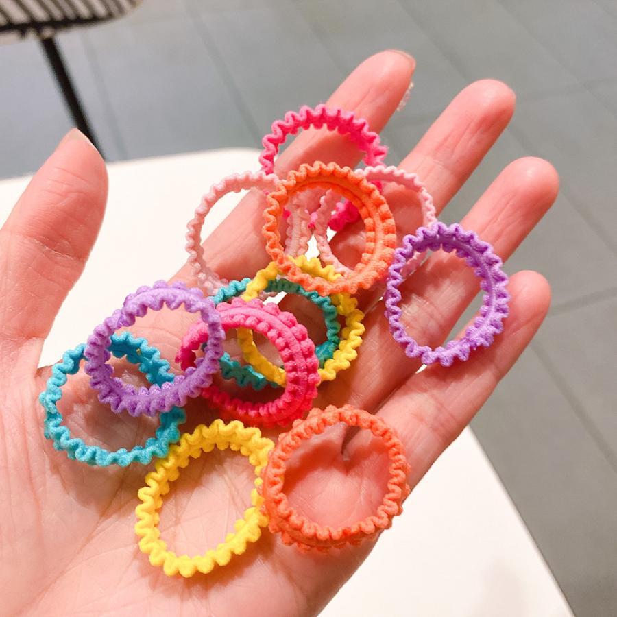 ヘアゴム 髪ゴム 50本セット 子供用 キッズ カラフル 太め ヘア