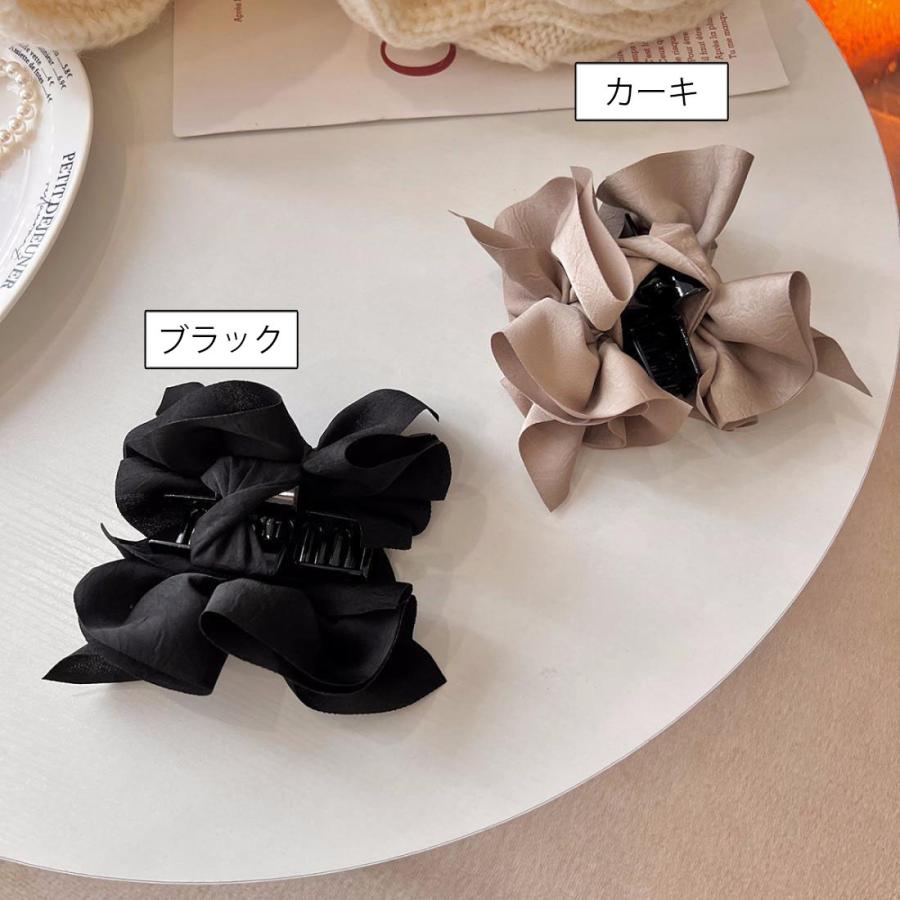 ヘアクリップ バンスクリップ レディース 女性用 リボン 大きめ ヘア