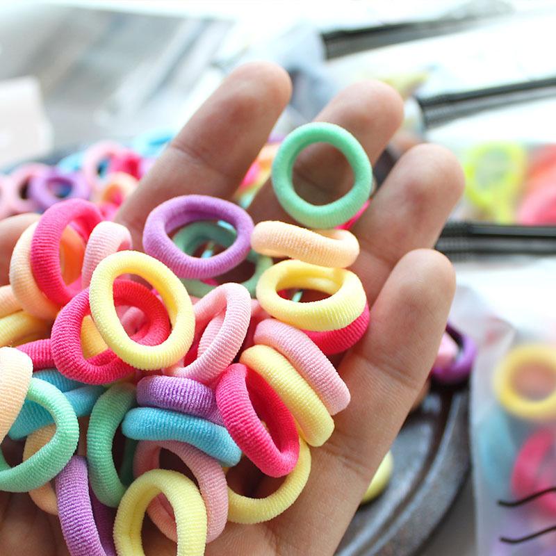 ヘアゴム リングゴム 100本セット 子供 キッズ シンプル 無地 カラフル