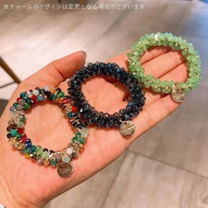 メグえもん様 ハーフ シュシュ☆ビーズ ヘアゴム☆ハンドメイド ハーフ シュシュ☆ビーズ ヘアゴム☆ハンドメイド オレンジ