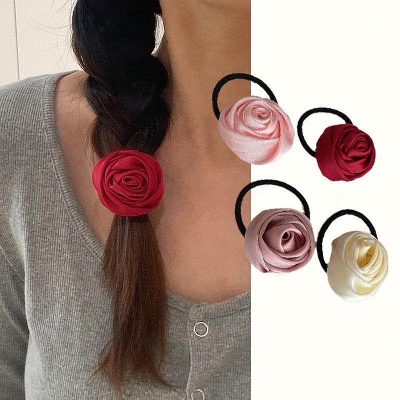 ヘアゴム レディース ヘアアクセサリー フラワー 薔薇 バラ ローズ