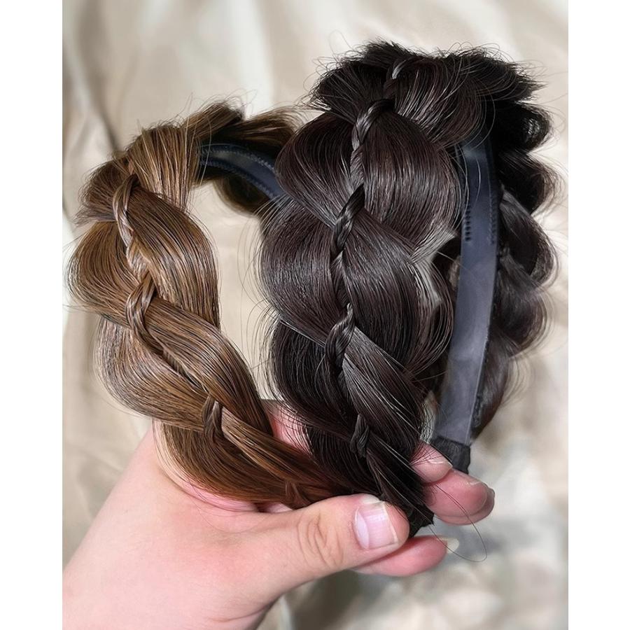 カチューシャ レディース ヘアアクセサリー 髪飾り 三つ編み 編み込み