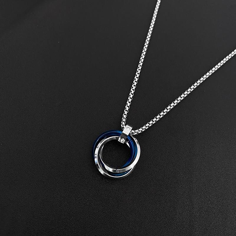 ネックレス トリプルリング メンズ 男性用 アクセサリー 単品 シルバー