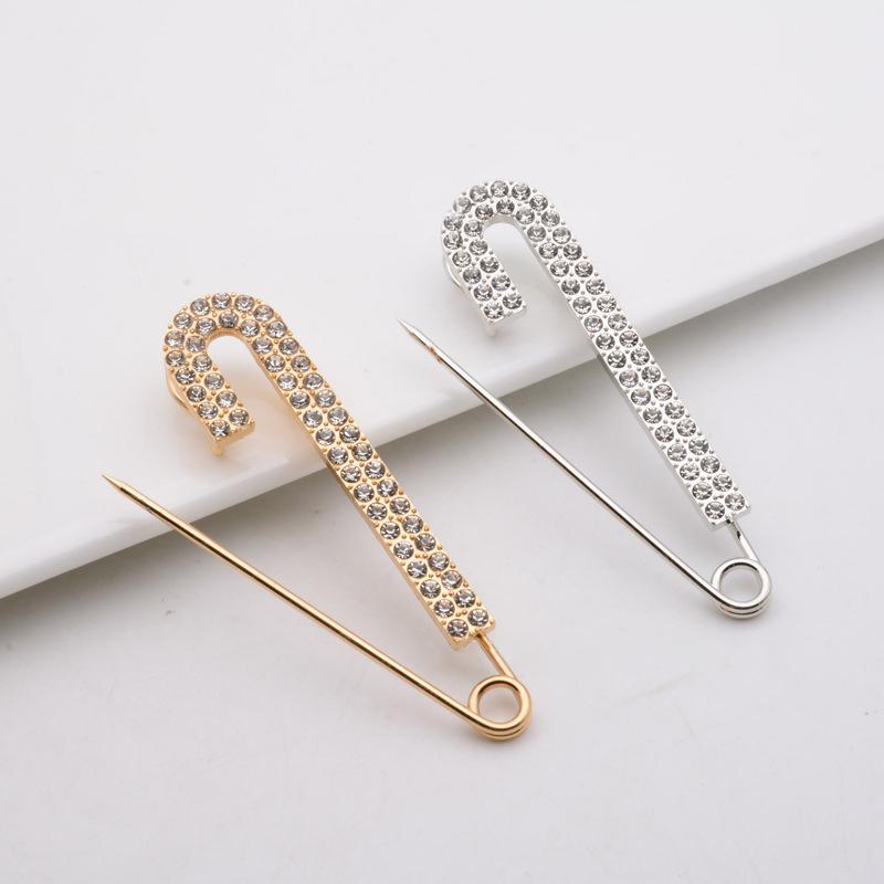 ブローチ ストールピン ショールピン ラインストーン パール調 安全