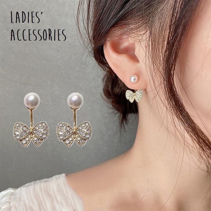 上質 ピアス 両耳 ブラック アクセサリー リボン arkay.com.ar