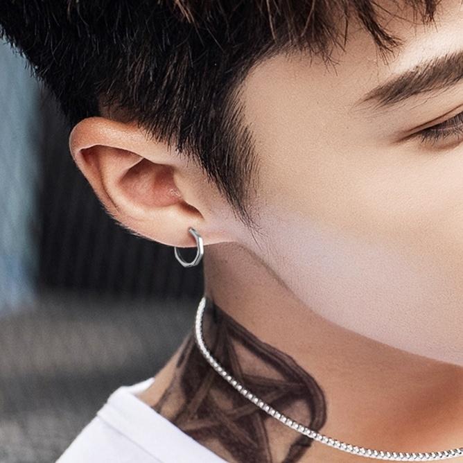 フープピアス メンズ レディース アクセサリー シンプル 中折れ
