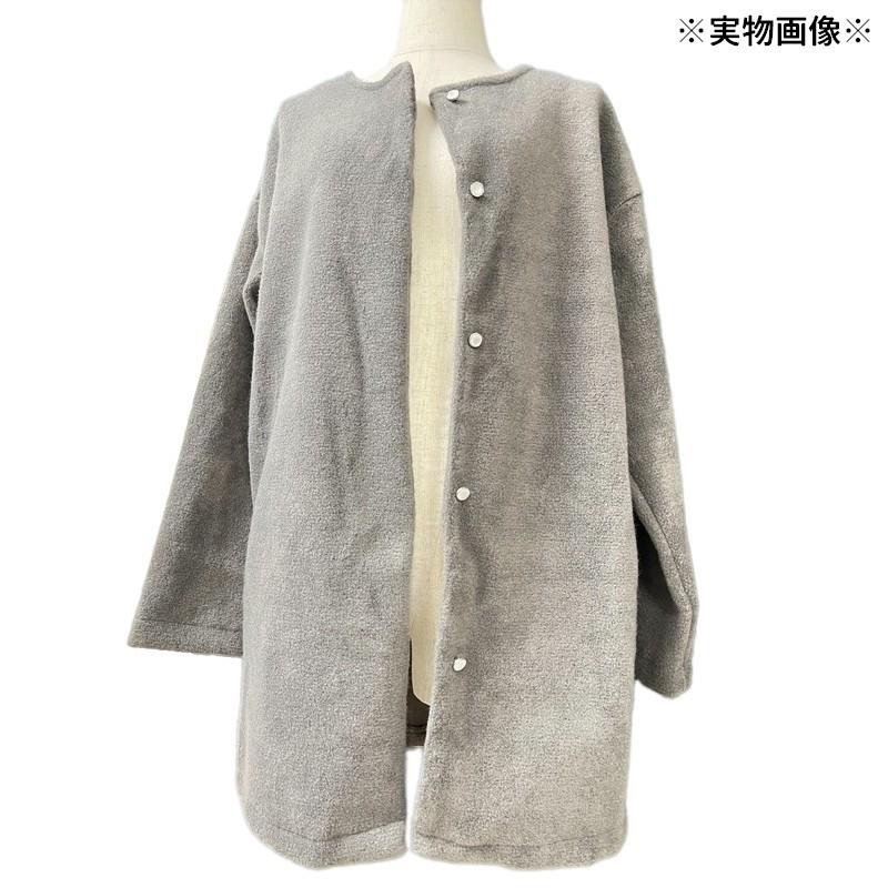 motone　ガウンコート （ノーカラーコート）　ダークグレー　Sサイズ　日本製 ノーカラーコクーンミドルコート