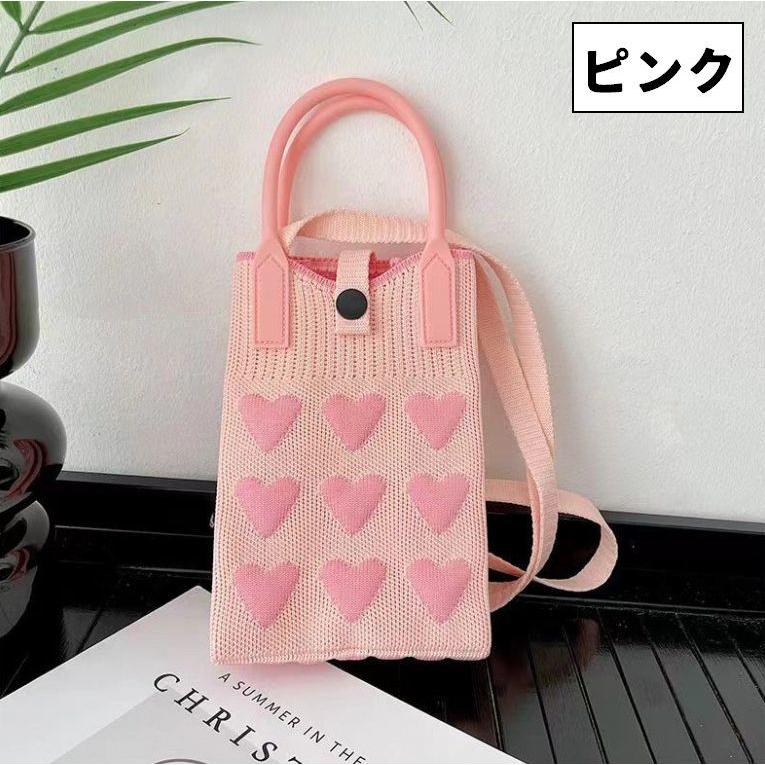 2wayバッグ ミニショルダーバッグ ハンドバッグ スマホポーチ ニット
