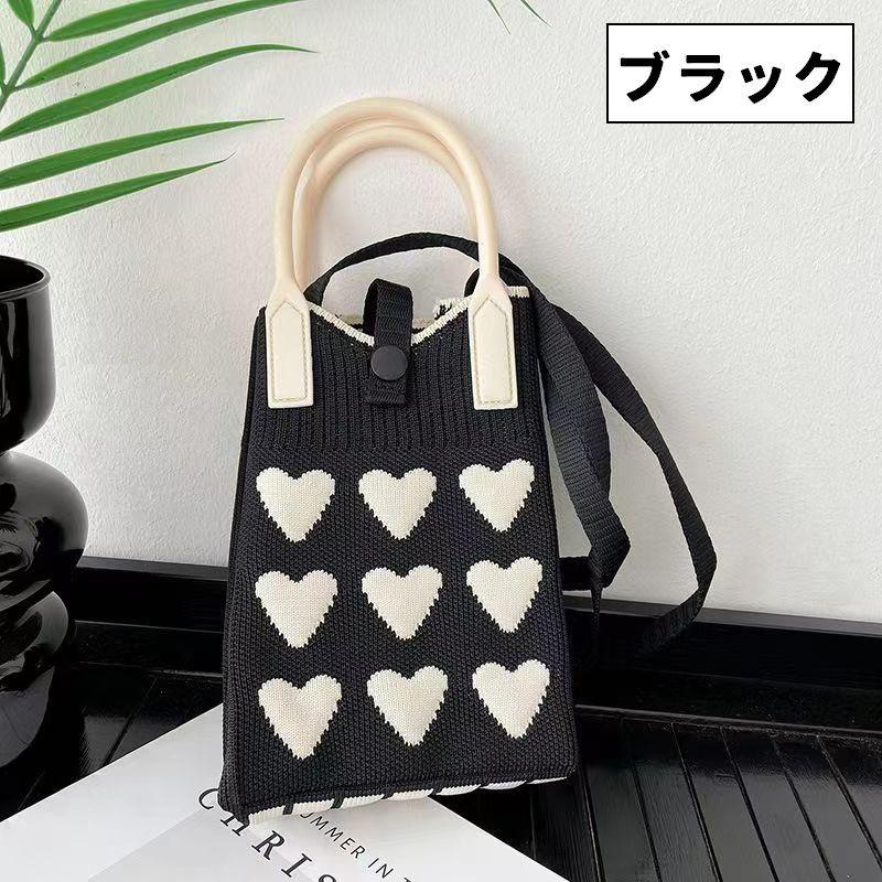 2wayバッグ ミニショルダーバッグ ハンドバッグ スマホポーチ ニット
