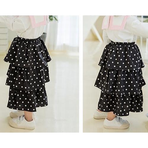 スカート ロングスカート ティアードスカート キッズ 子供服 ドット