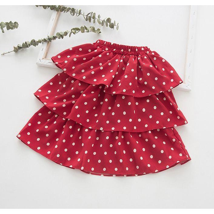スカート ロングスカート ティアードスカート キッズ 子供服 ドット