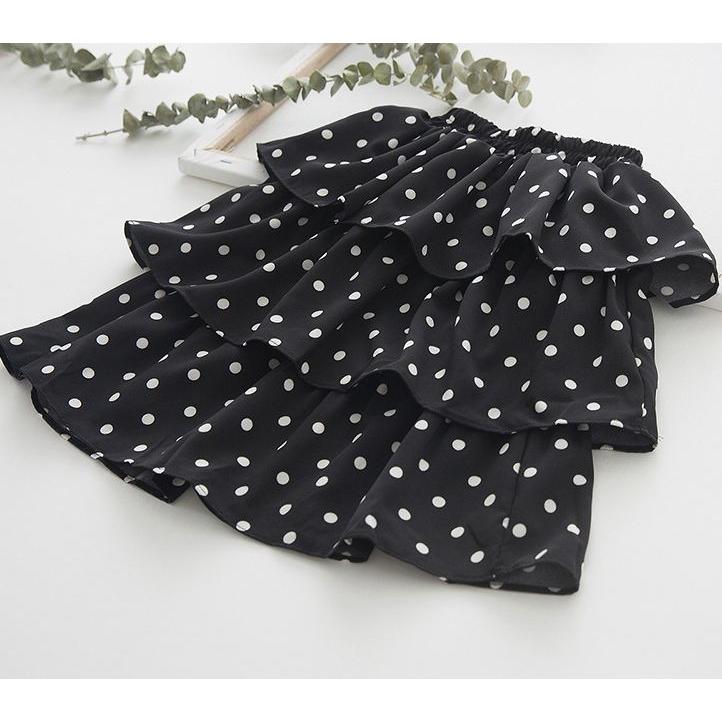 スカート ロングスカート ティアードスカート キッズ 子供服 ドット