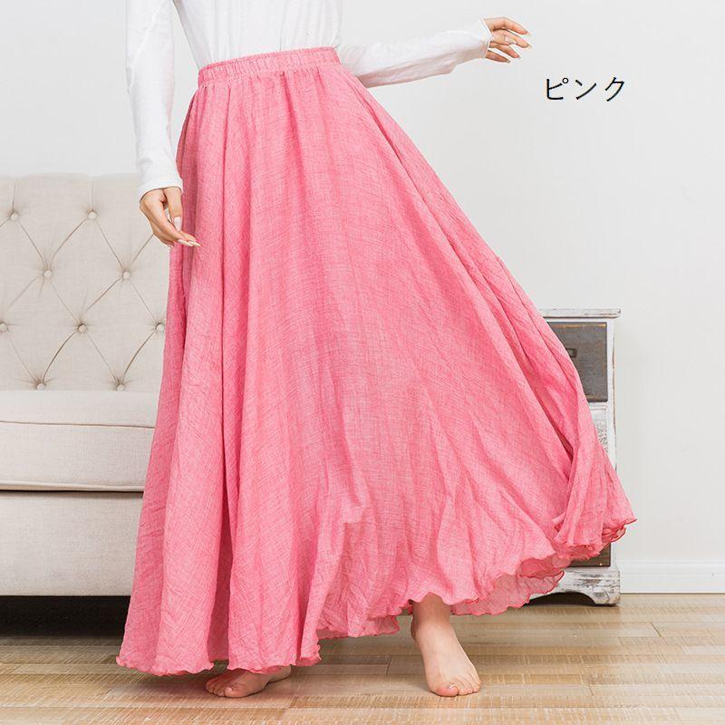 NATURAL BEAUTY スカート Aライン フレア ピンク　新品未使用✨ スカート レディース マキシ丈 ロング丈 ボトムス Aライン