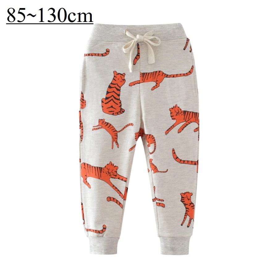 ロングパンツ 長ズボン スウェット 子供 キッズ 男の子 女の子 子供服 ボトムス ウエスト紐 ウエストゴム ポケット付き トラ タイガー イラスト入 超特価sale開催