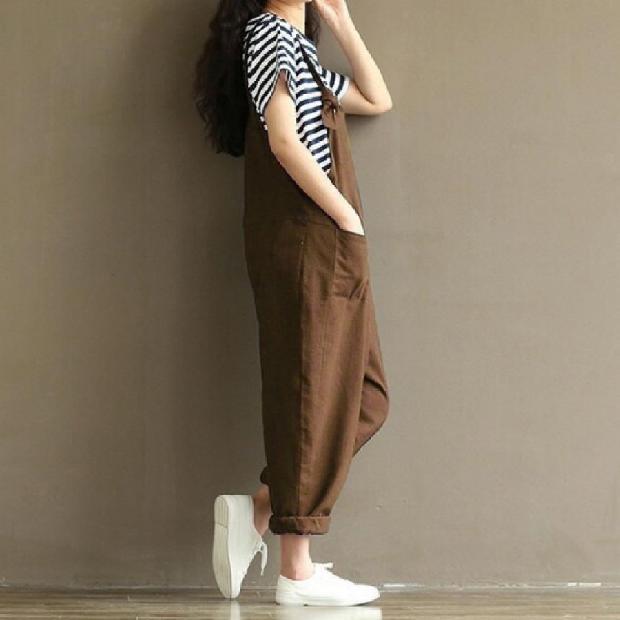 サロペットパンツ オーバーオール レディース ボトムス 長ズボン  