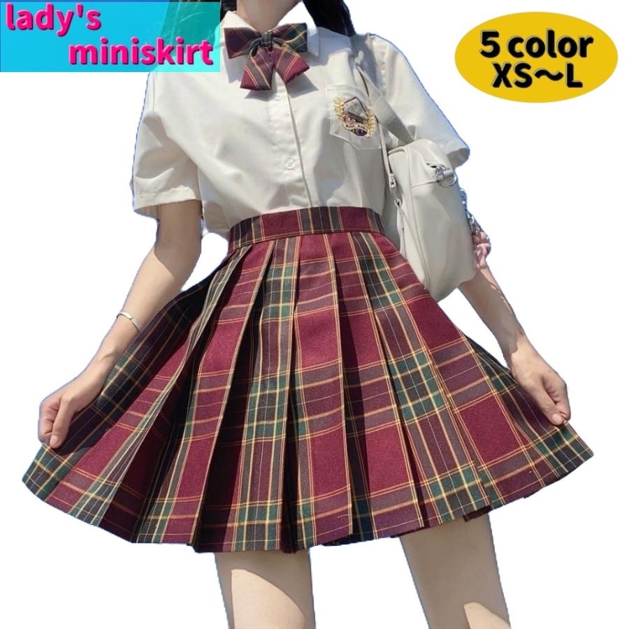 ミニスカート プリーツスカート レディース ミニ丈 スクール