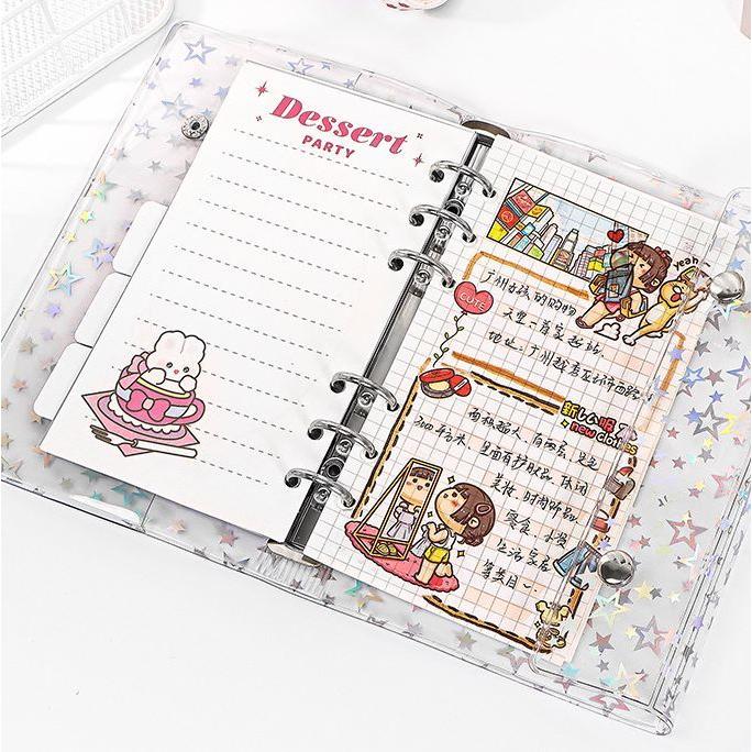 シール帳バインダー A7 A6 M5 6穴 ミニバインダー 文房具 クリア 透明
