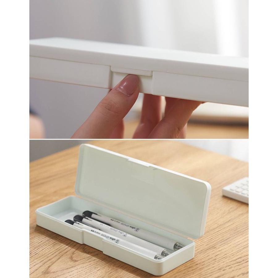 ペンケース 筆箱 文房具 プラスチック スクエア 中学生 高校生 大学生