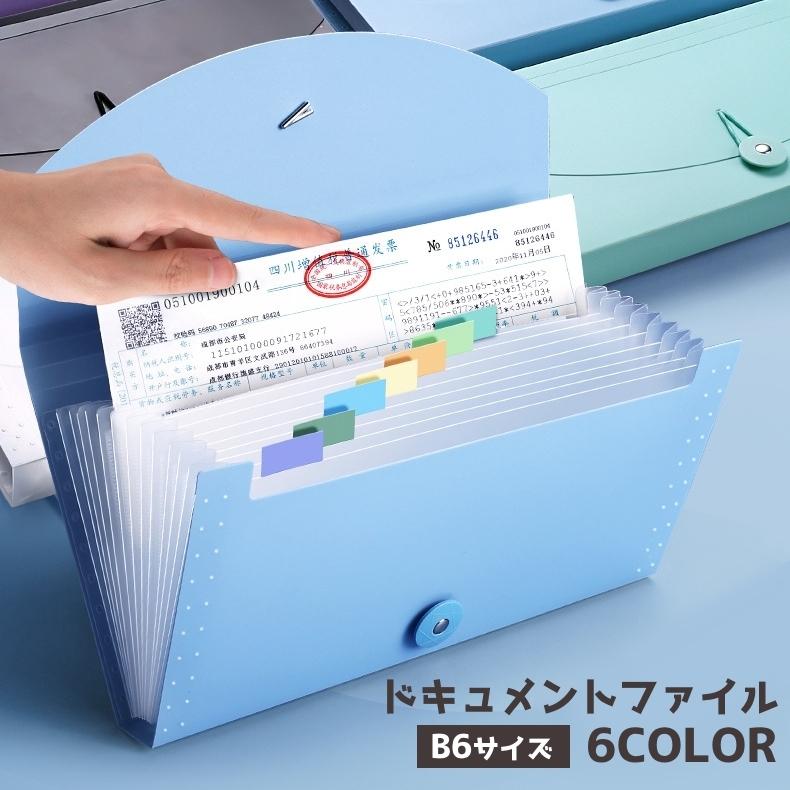 ドキュメントファイル ファイルケース 書類ケース B6 13ポケット
