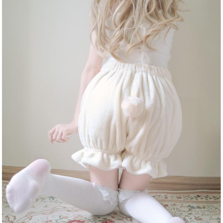 ドロワーズ かぼちゃパンツ ロリータ レディース 可愛い リボン フリル