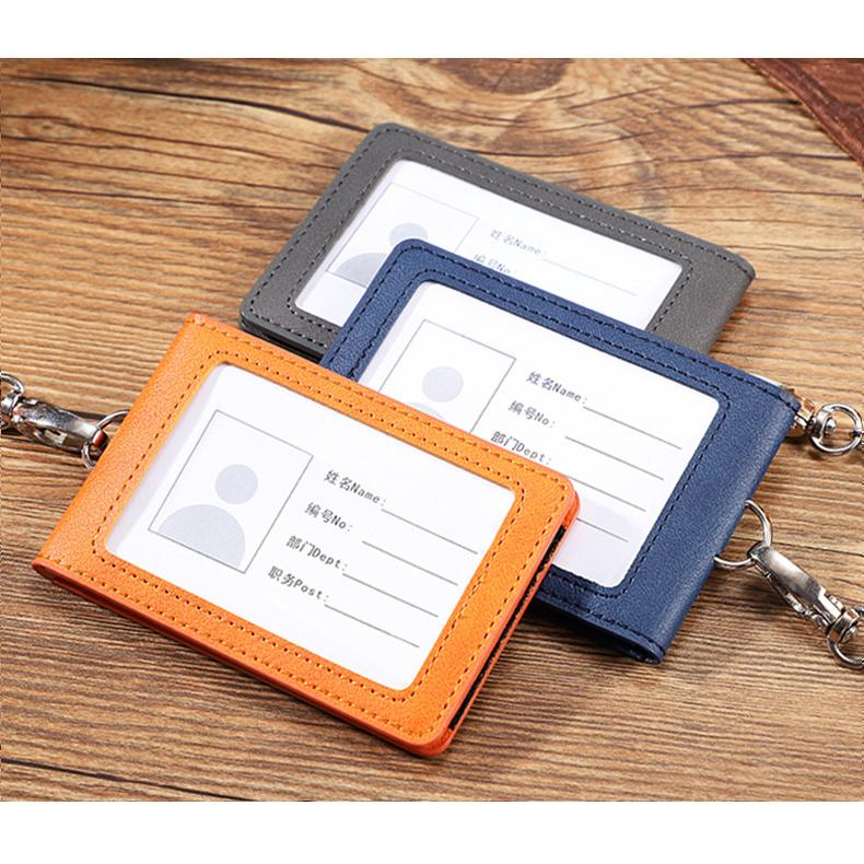 IDカードケース カードホルダー 折りたたみ ネックストラップ付き ID